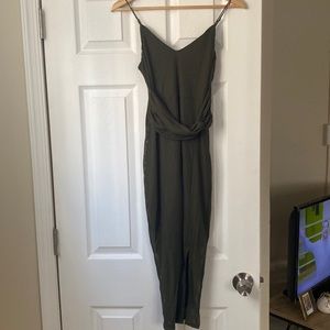 WOMENS EXPRESS OLIVE GREEN MIDI DRESS